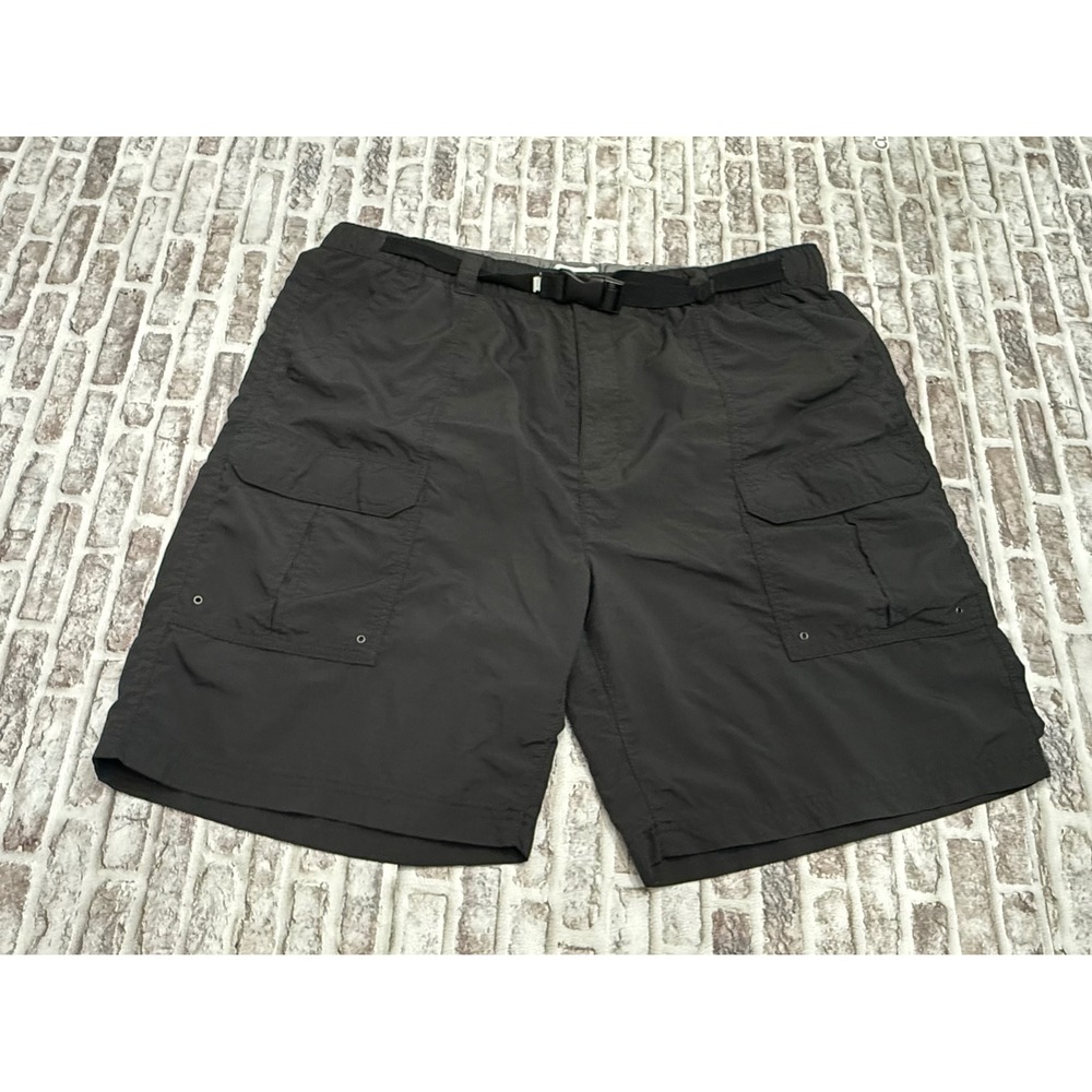 Croft & Barrow Mens 38 Dark  Gray Nylon Cargo Hiking Shorts Belted Quick Dry
